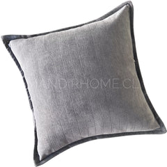 Funda de Cojín Pestaña Gris Cuadrada
