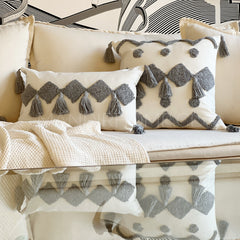 Funda de Cojín Tribu Gris Rectangular