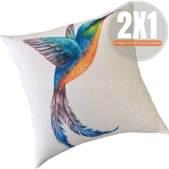 Fundas de Cojín Estampadas Colibrí Botánico Interior y Exterior | Mandir Home