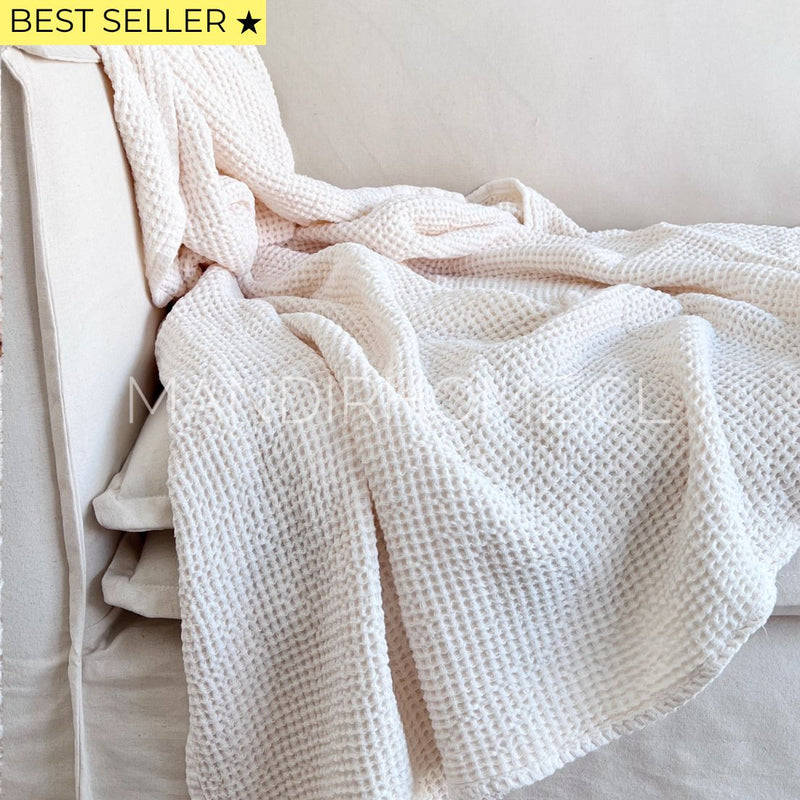 Manta Waffle Crudo Algodón 205 x155cms