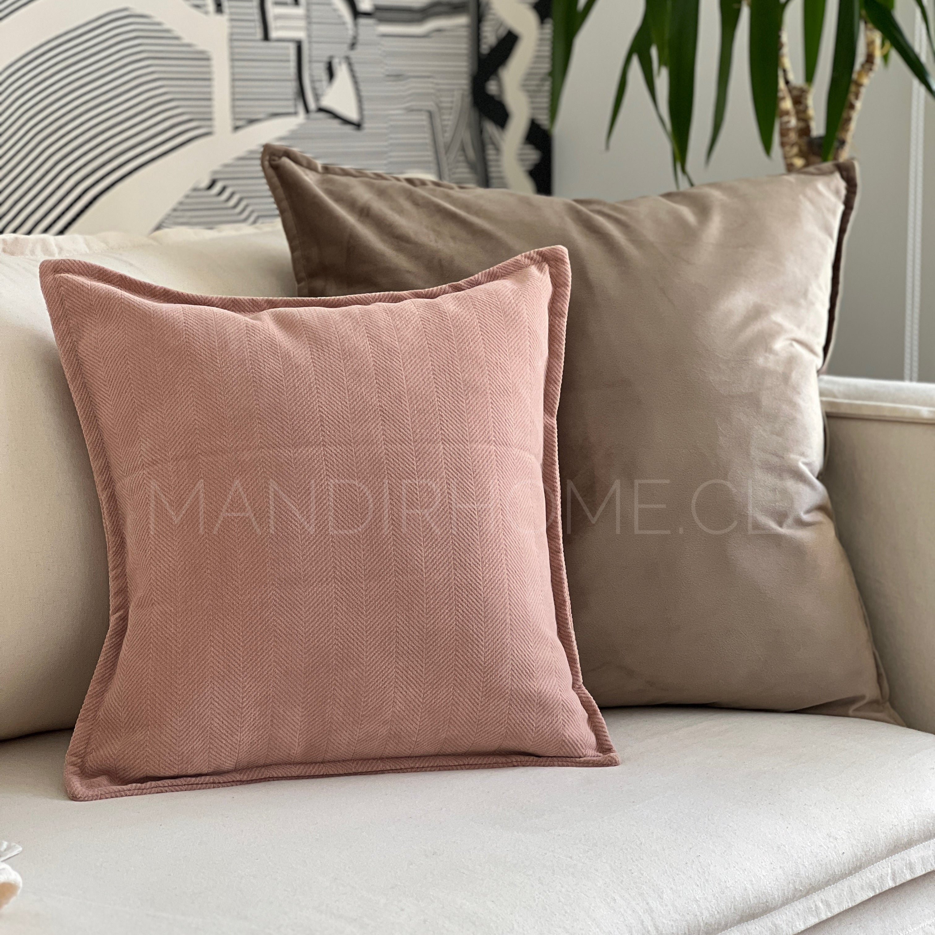 Funda de Cojín Pestaña Rosado Pastel Cuadrada