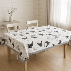 Mantel antimanchas Gallinas | lavable y sin plancha