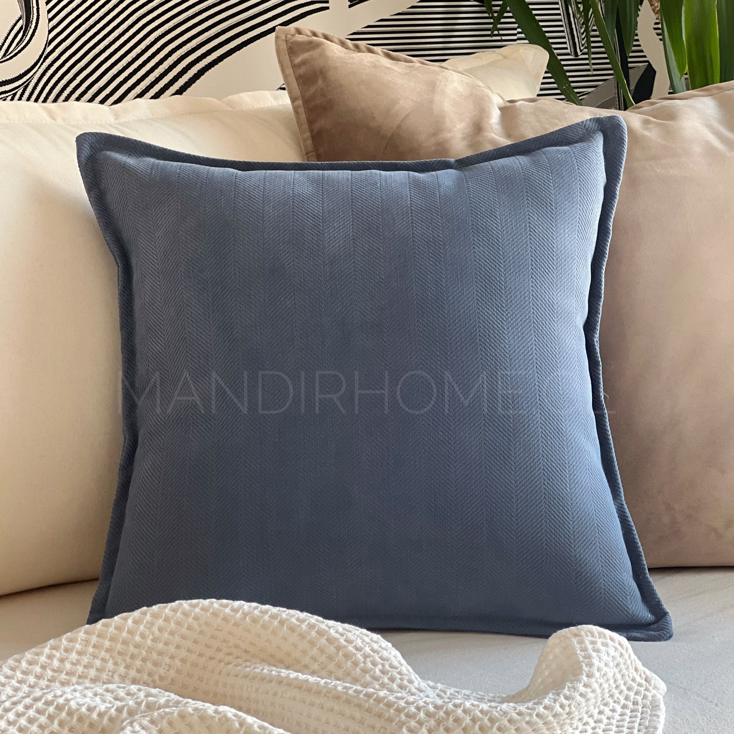 Funda de Cojín Pestaña Azul Cuadrada