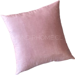 Funda de Cojín Velvet Liso Rosado Pastel