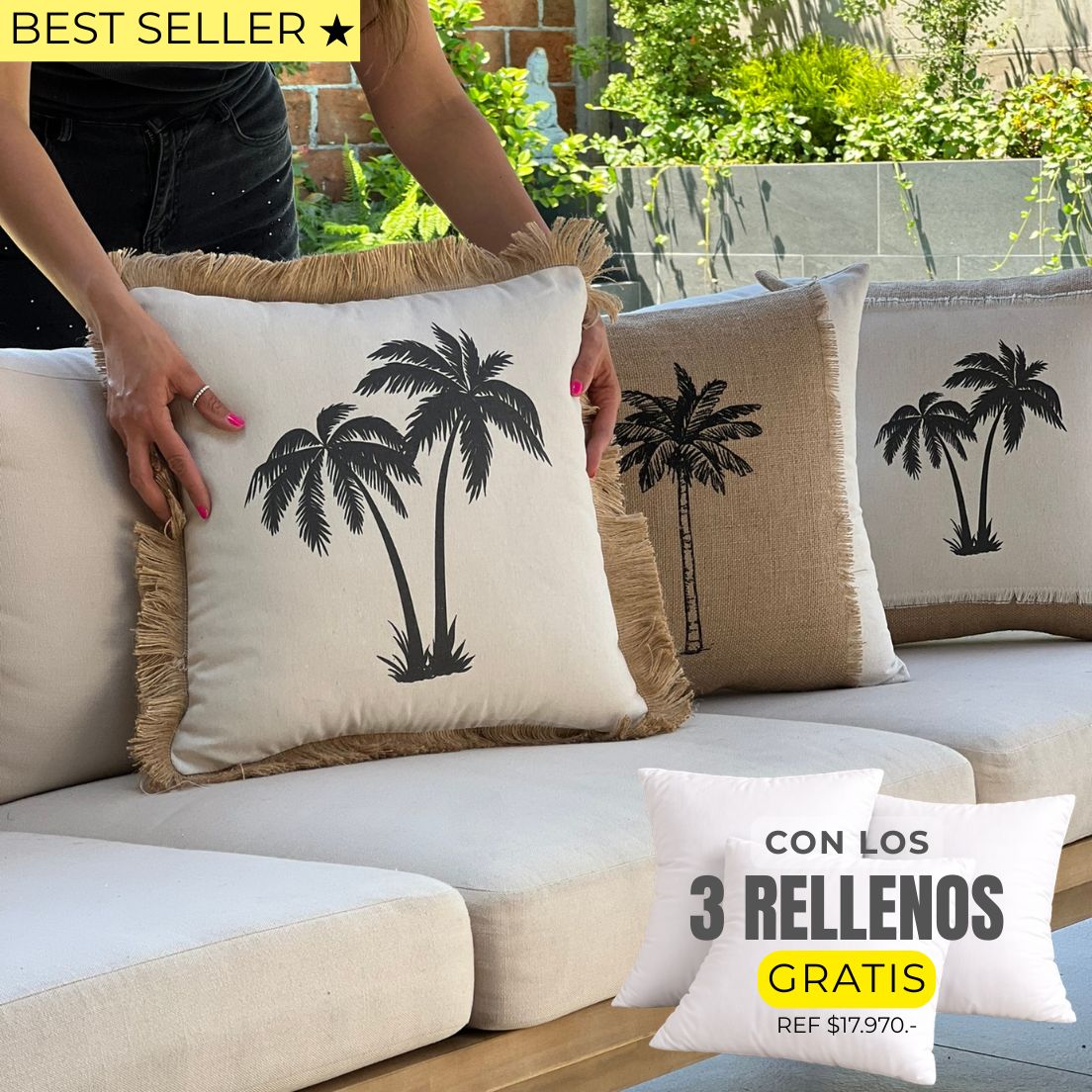 3 FUNDAS PALMAS + RELLENOS