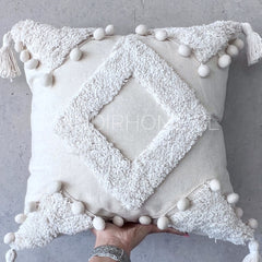 Funda Cojín Antonia Boho Crudo Cuadrada