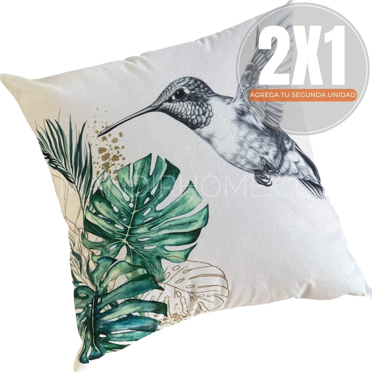 Fundas de Cojín Estampadas Monstera Colibrí Interior y Exterior | Mandir Home