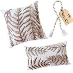 SET 2 NATURAL RÚSTICO YUTE HOJA ALARGADA + REGALO