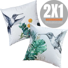 2X1 COMBOS ESTAMPADOS COLIBRÍ GRAFITO 45×45cms