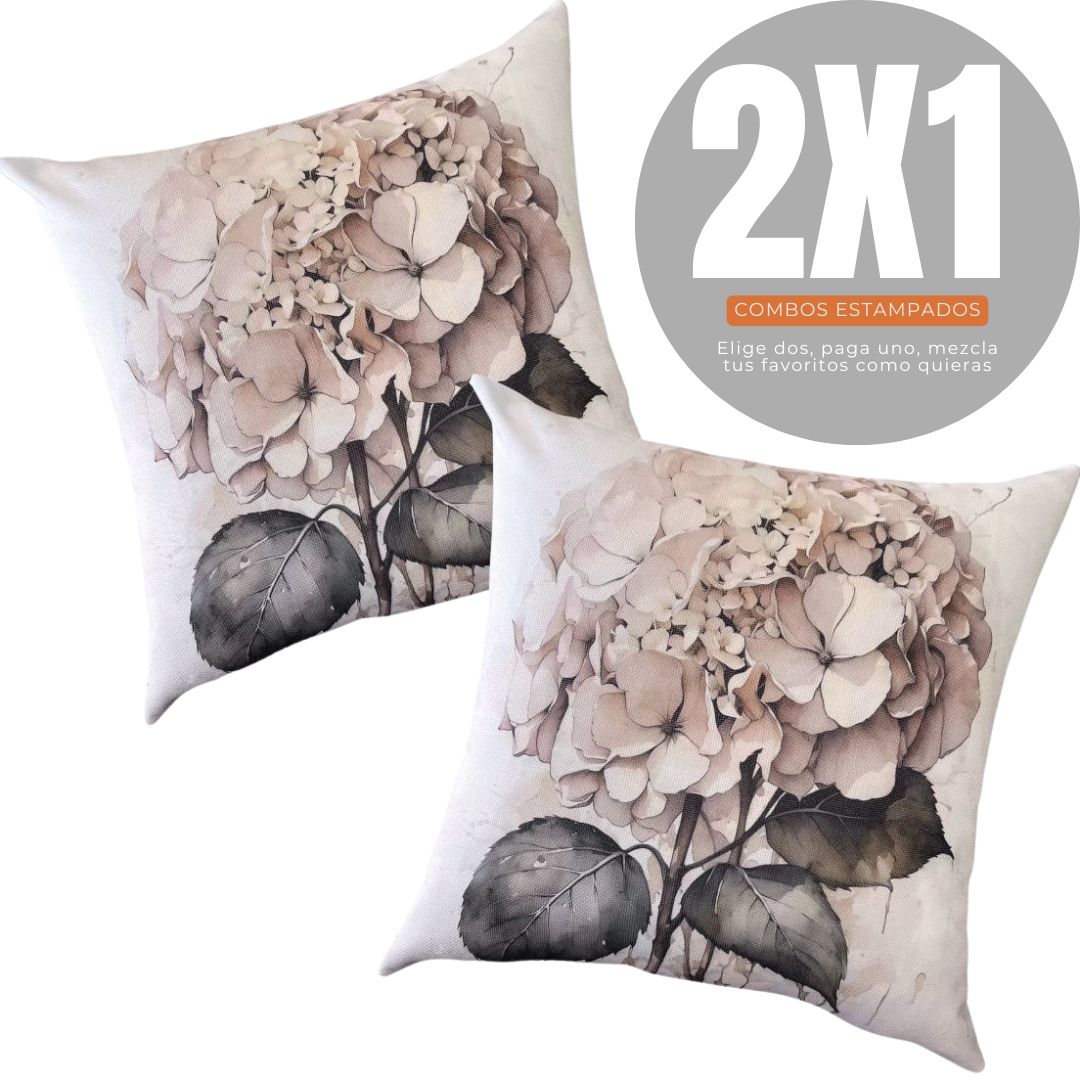 2X1 COMBOS ESTAMPADOS HORTENSIA 45×45cms