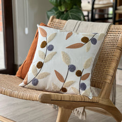 Funda de Cojín Bordado Otoño Travieso Cuadrado