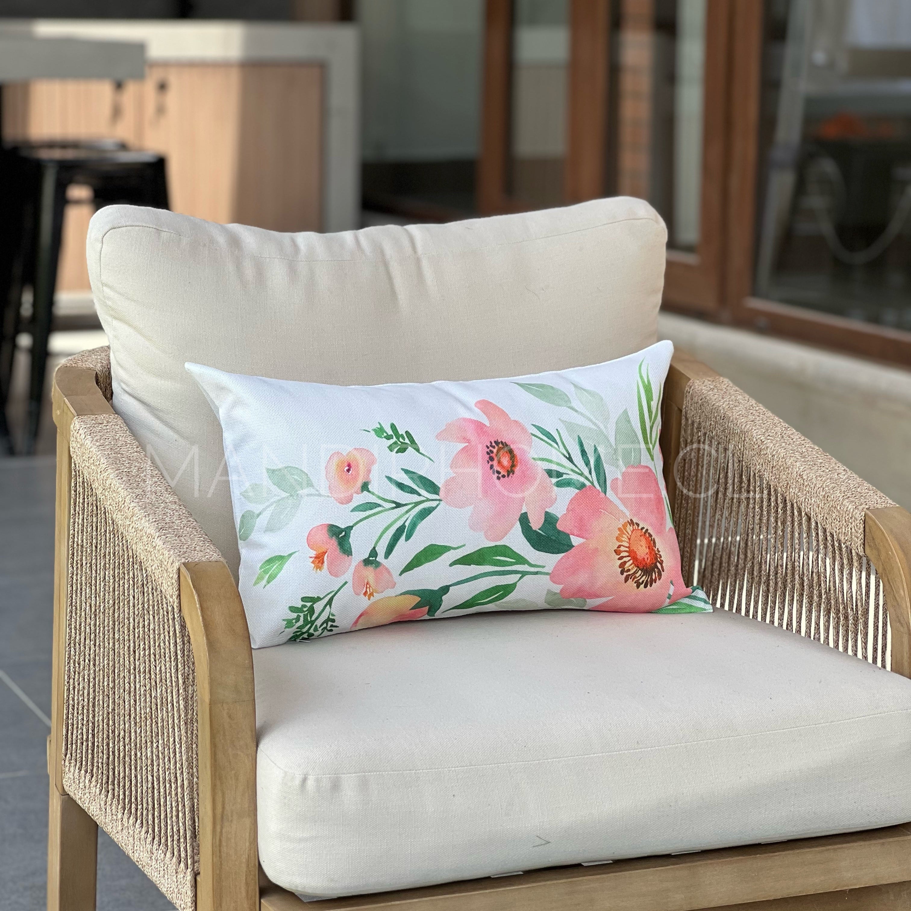 2X1 COMBOS ESTAMPADOS FLORES ROSADAS 50×30cms