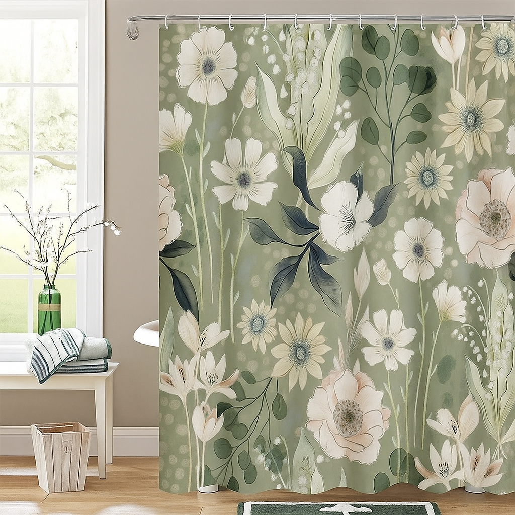 Cortina de baño / Jardín Verde