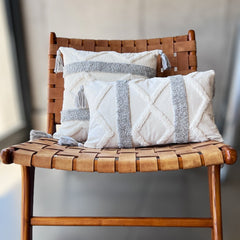 Funda de Cojín Boho Gris Gastón 2 Rectangular