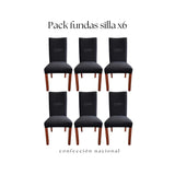 Pack 6 Fundas de Silla Negro/ Confección Nacional