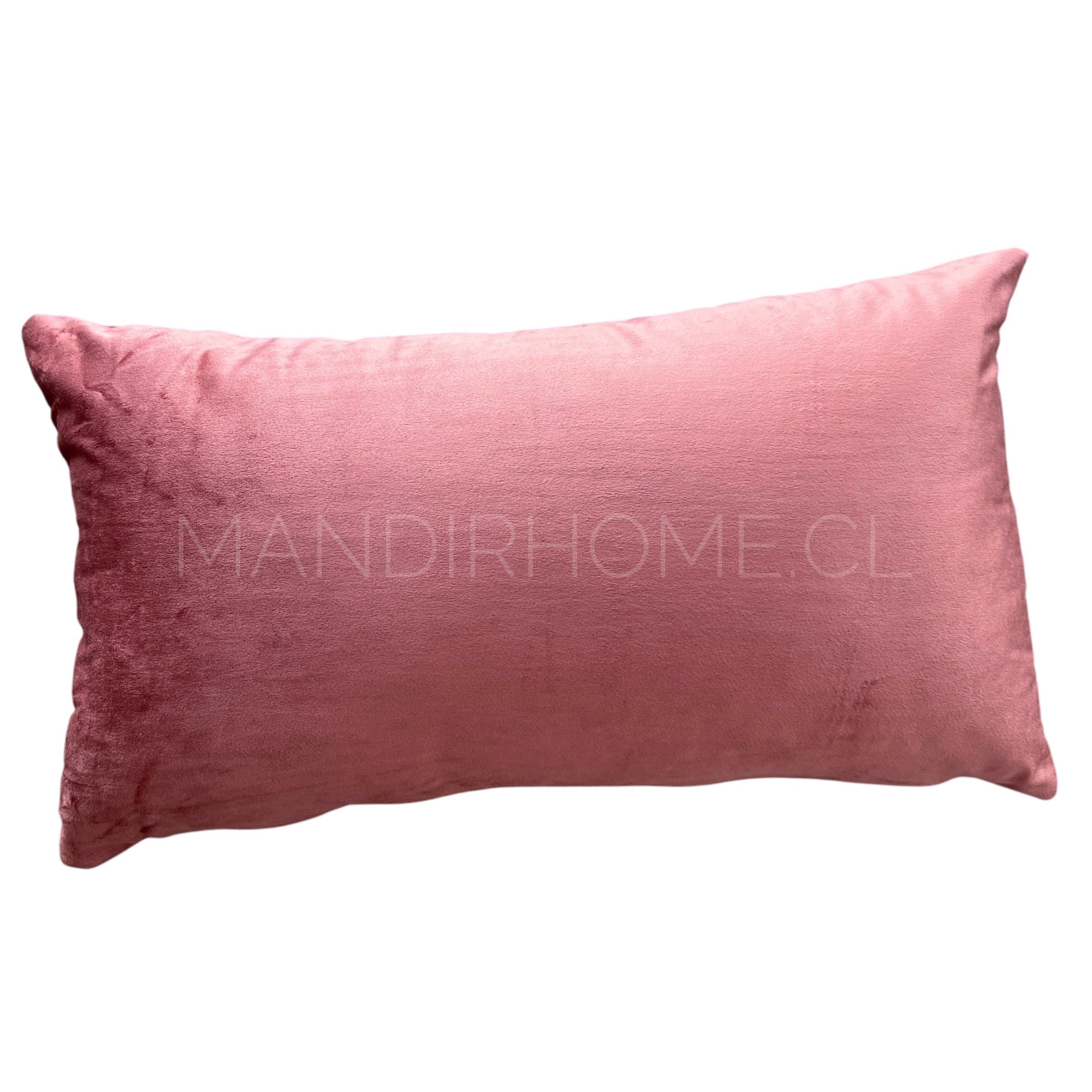 Funda de Cojín Velvet Liso Palo Rosa Rectangular