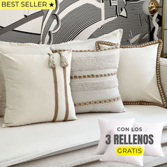 3 FUNDAS RÚSTICAS PREMIUM 2.0+ RELLENOS
