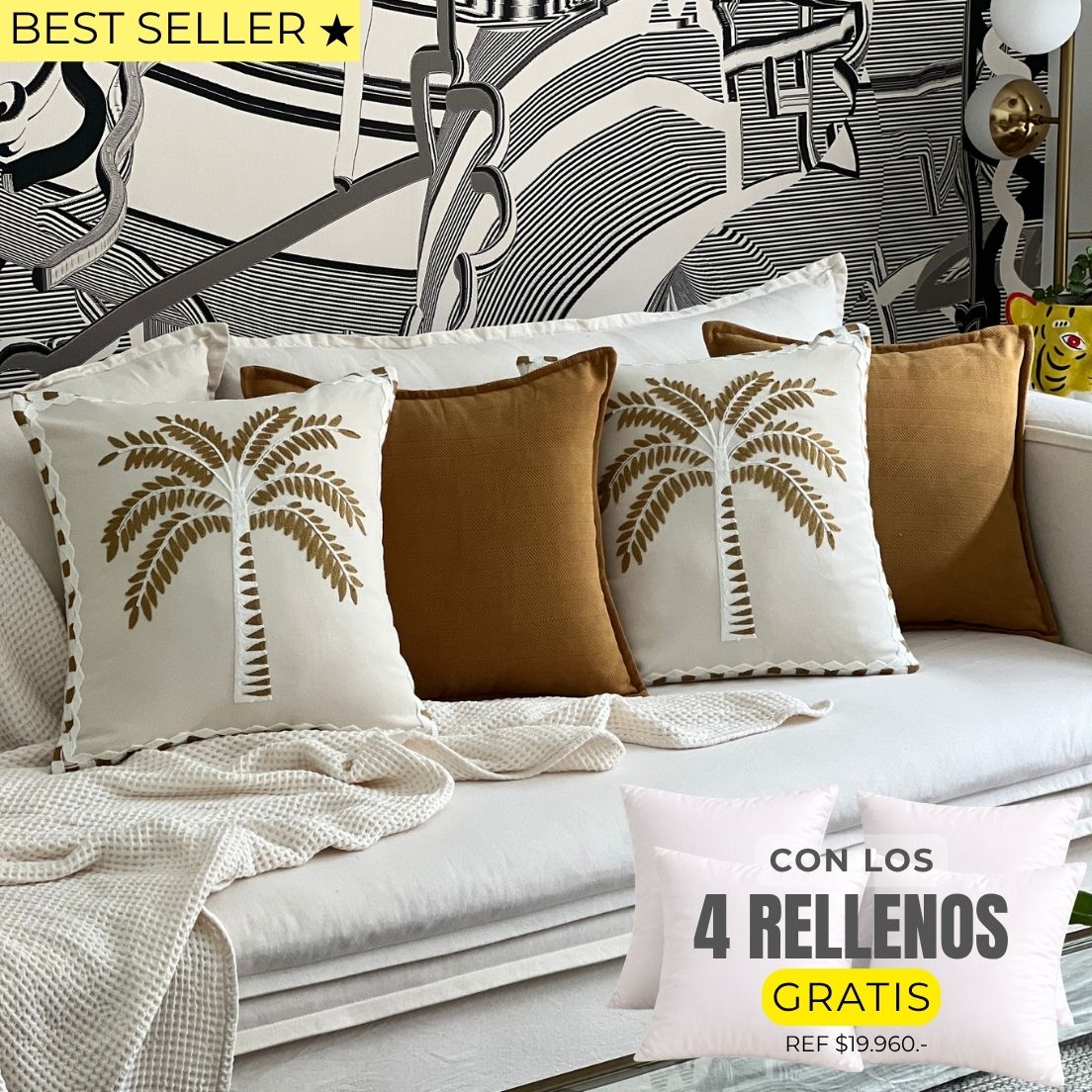 4 FUNDAS PREMIUM TULUM + RELLENOS