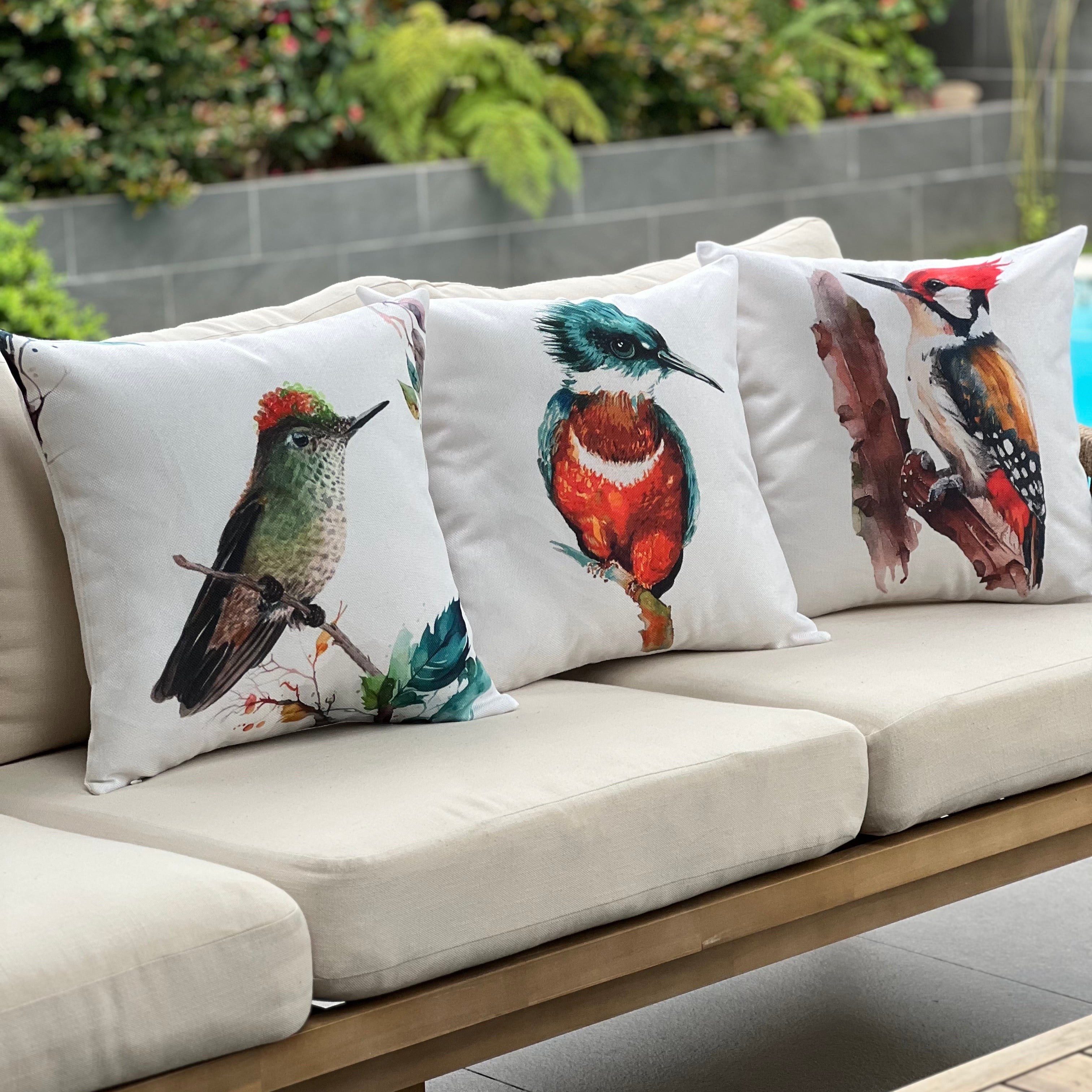 SET 3 FUNDAS ESTAMPADAS - AVES DEL BOSQUE + CUENTA GRATIS