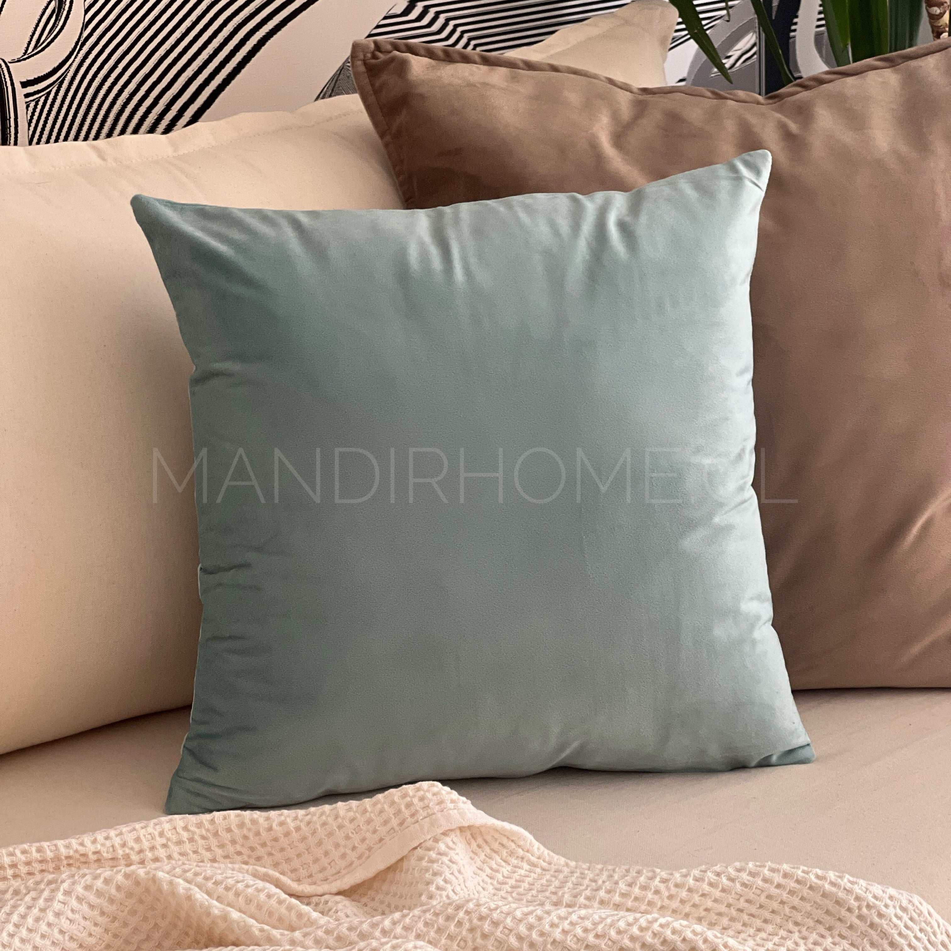 Funda de Cojín Velvet Liso Menta