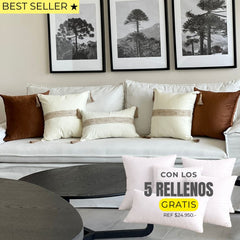 5 FUNDAS PREMIUM TIERRA FRANJA + RELLENOS