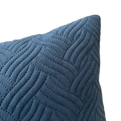 ¡Quedan 4! Funda Cojín Terciopelo Costuras Trenza Azulino Cuadrada