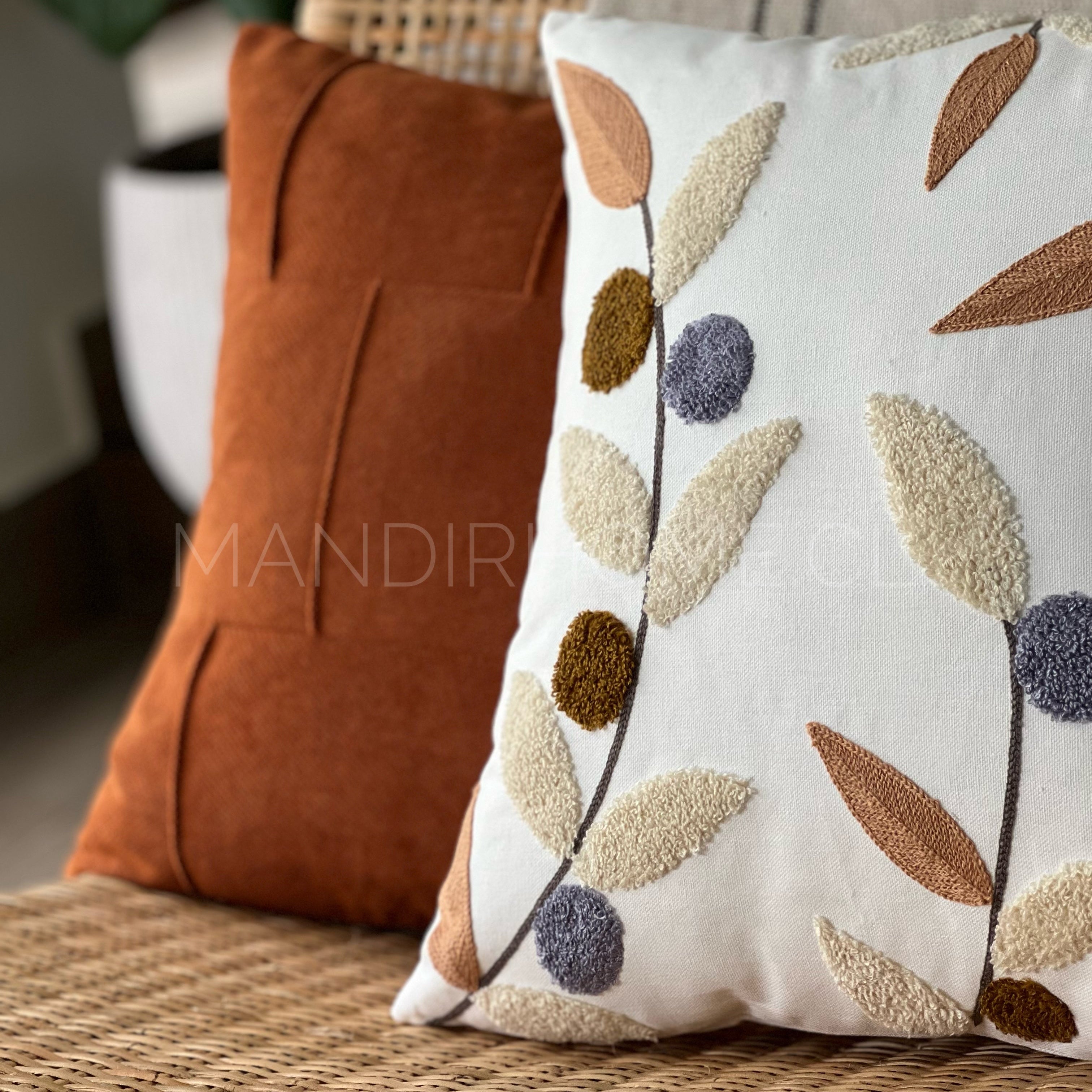 Funda de Cojín Bordado Otoño Travieso Cuadrado