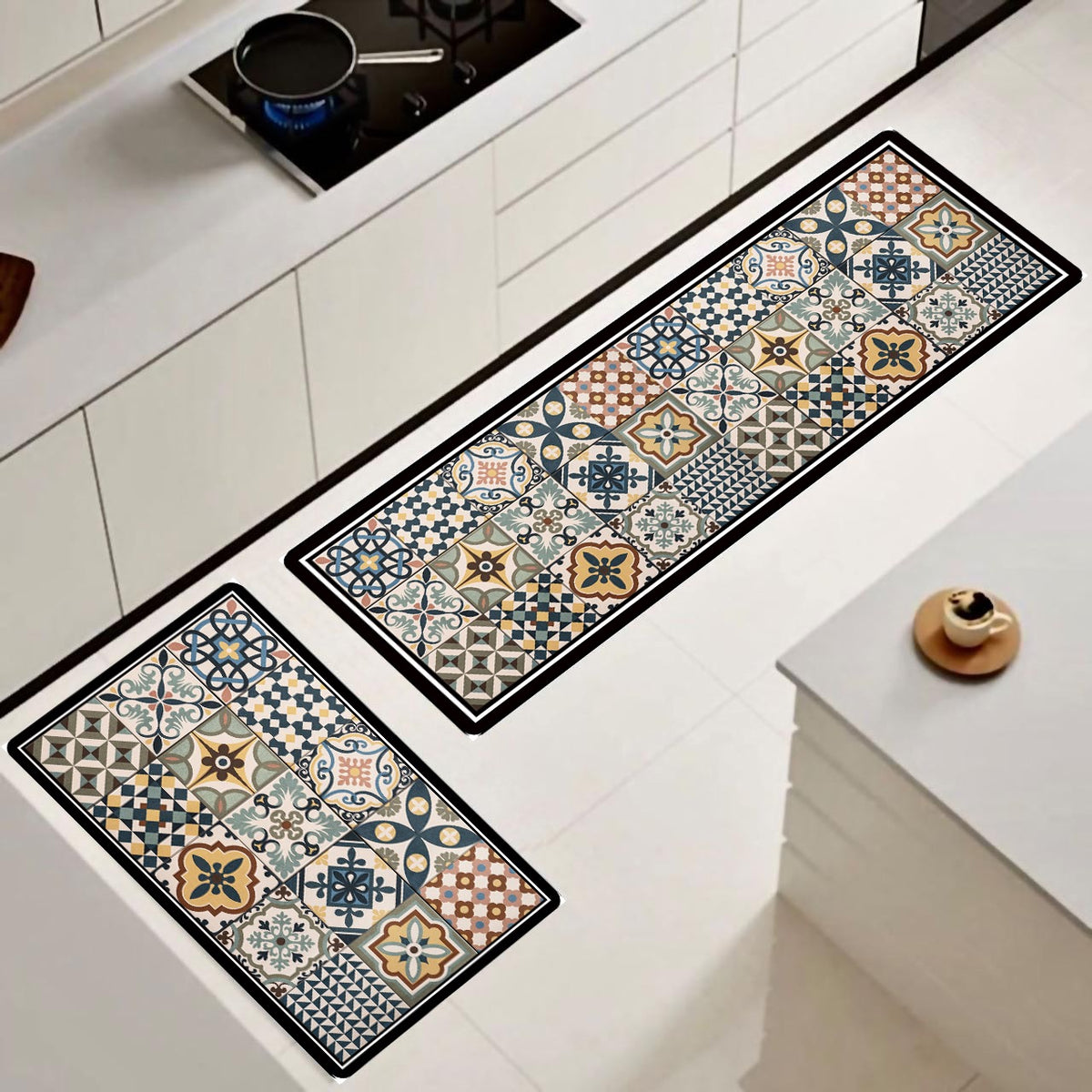 ¡NEW! Set Alfombras de Cocina Terrecota Boho Antideslizante y Absorbente