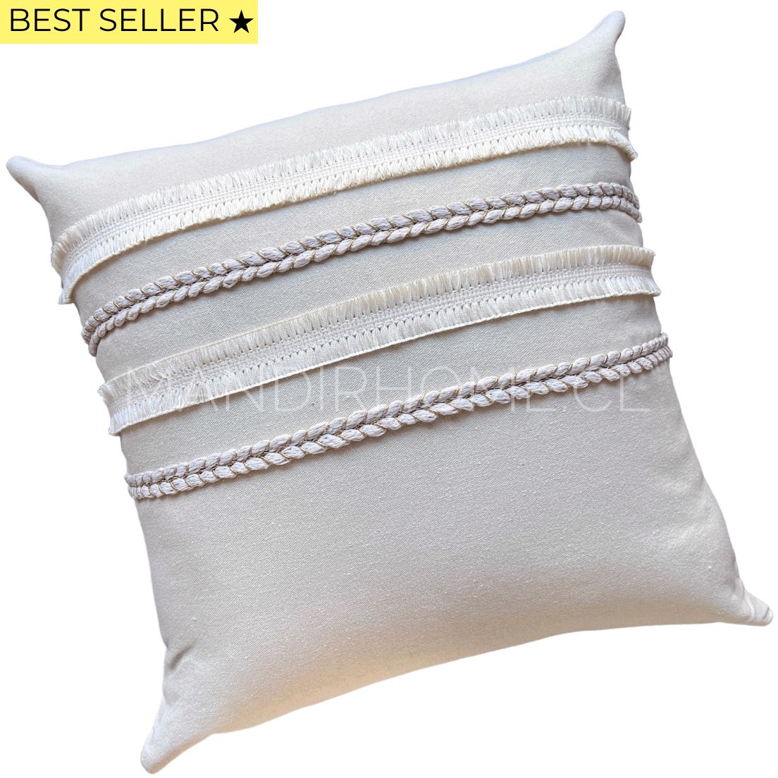 Funda de Cojín Aurora Crudo Cuadrada