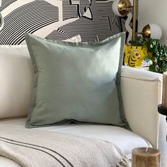 Funda Cojín Lino Pestaña Menta XL 50x50cms