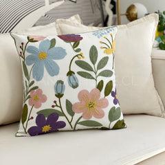 Funda de Cojín Bordada Flora 45x45cms