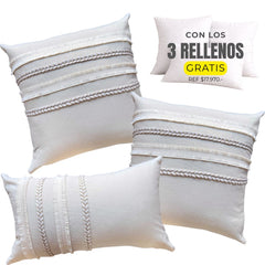 3 FUNDAS AURORA CRUDO + RELLENOS