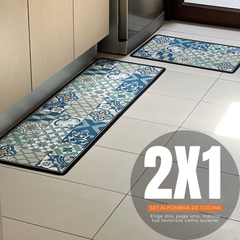 ¡NEW! Set Alfombras de Cocina Verde Azulejos Antideslizante y Absorbente