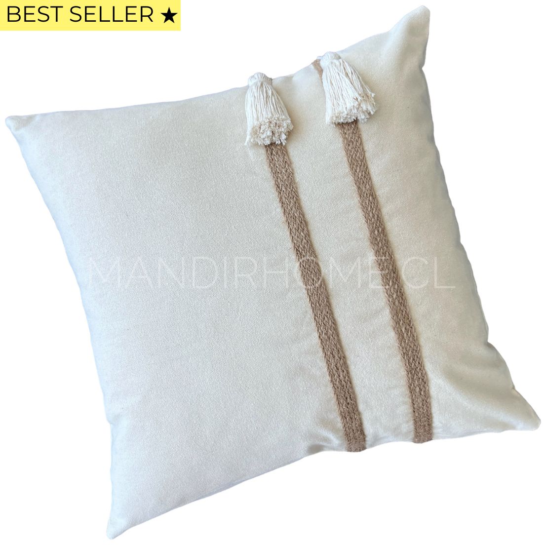 Funda Bohemia Simona Rústico Yute Cuadrada