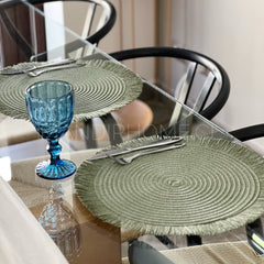 Set 6 Individuales Redondo Flecos