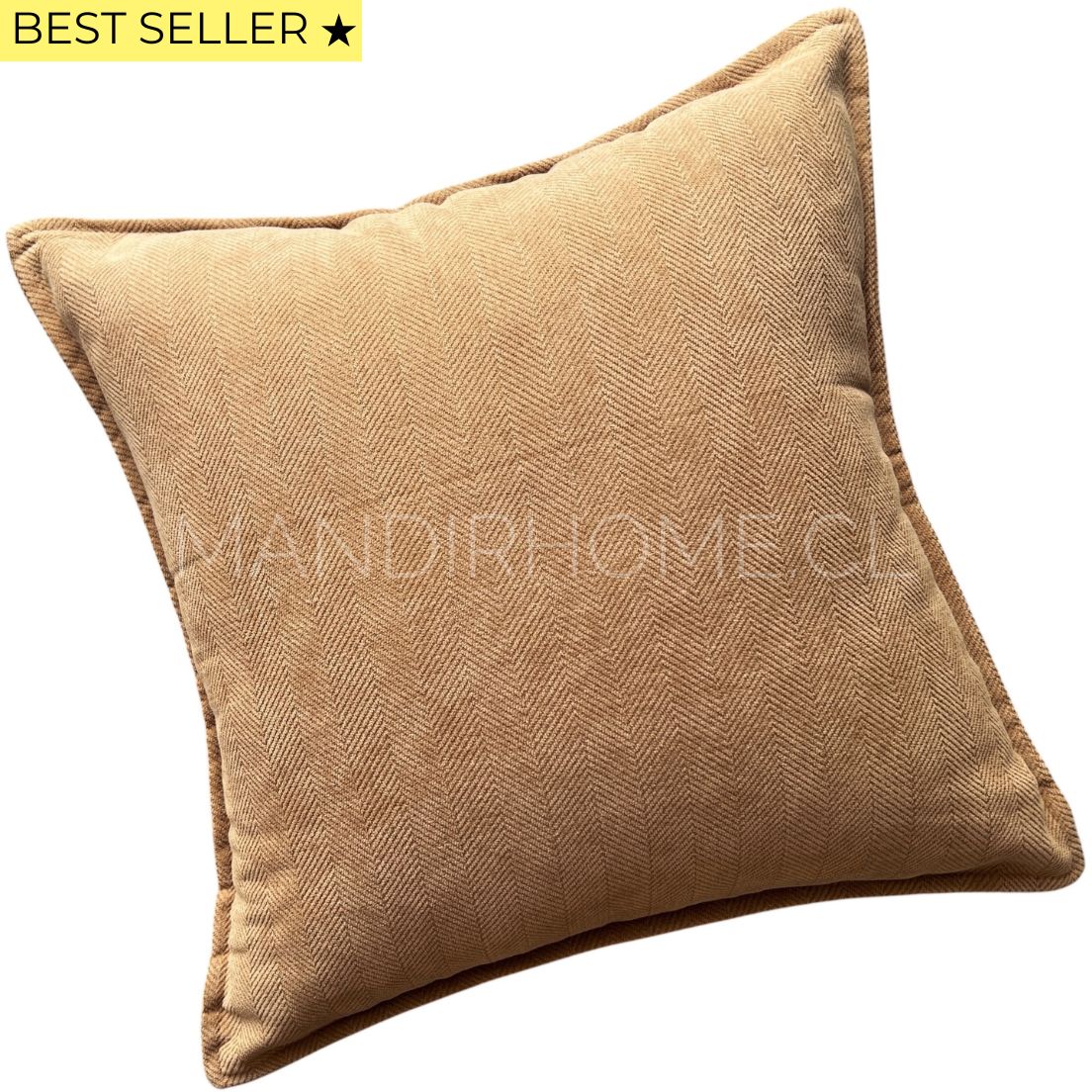 Funda de Cojín Pestaña Camel Cuadrada