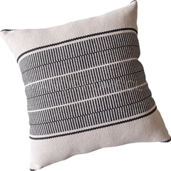 Funda de Cojín Boho Trama Negro Tejido Cuadrado 50x50cms