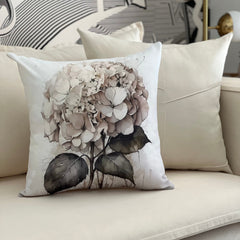 Funda de Cojín Estampada Hortensia Beige