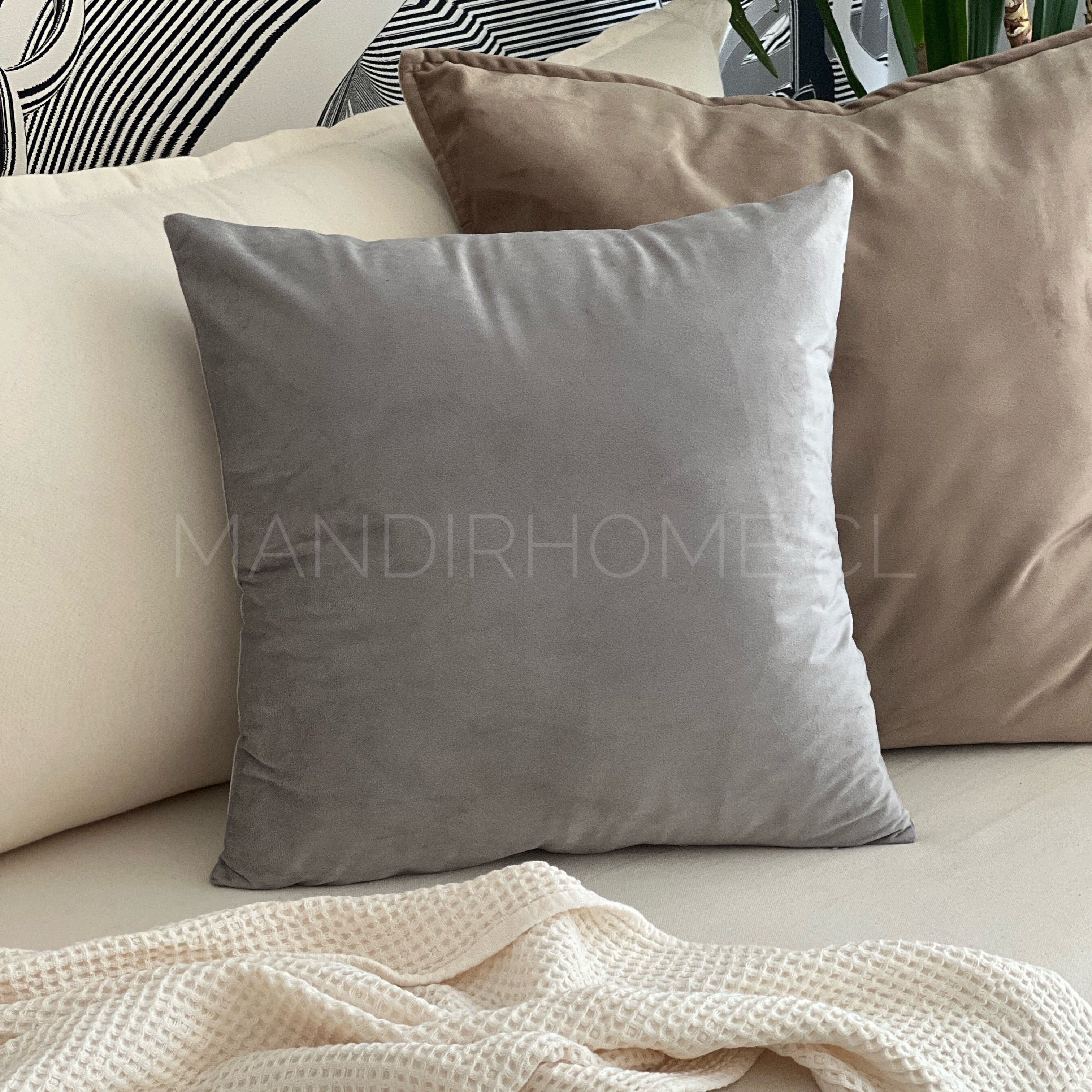 Funda de Cojín Velvet Liso Gris