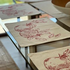 SET 6 Individuales Granada Tela Repelente y Antimanchas