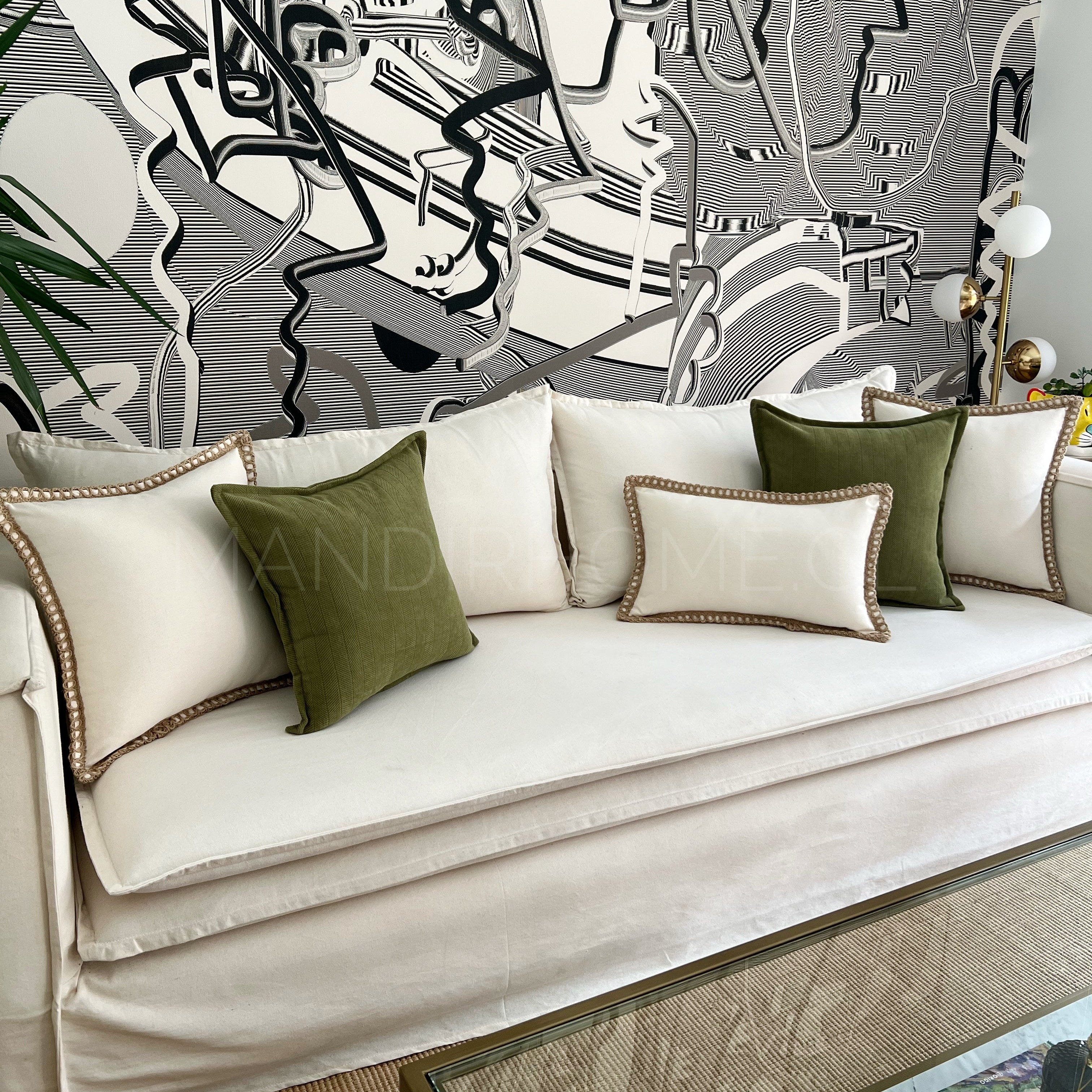 SET 5 FUNDAS PREMIUM LINO YUTE Y PESTAÑA VERDE + REGALO