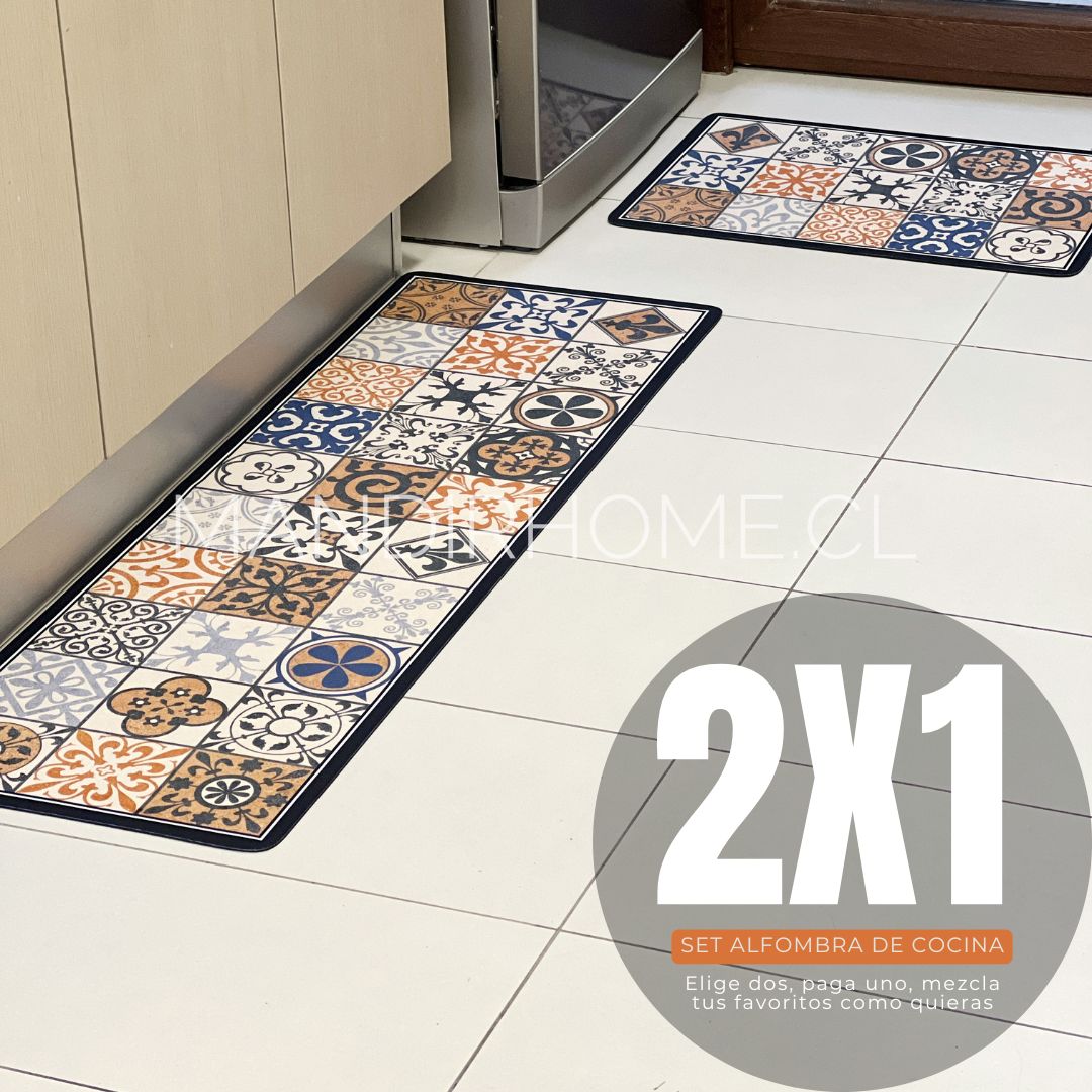 ¡NEW! Set Alfombras de Cocina Café Toscano Antideslizante y Absorbente