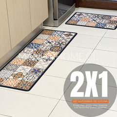 ¡NEW! Set Alfombras de Cocina Café Toscano Antideslizante y Absorbente