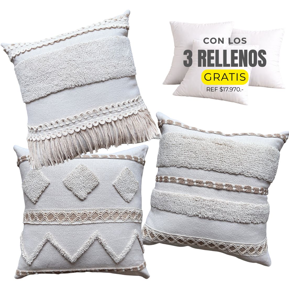 3 FUNDAS HUGO, PACO Y LUIS PREMIUM + RELLENOS