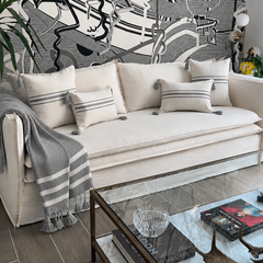 Manta Marsella Gris Algodón 210x70cms