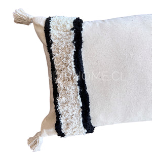 ¡Queda 1! Funda Cojín Berlín Boho Crudo Negro Rectangular