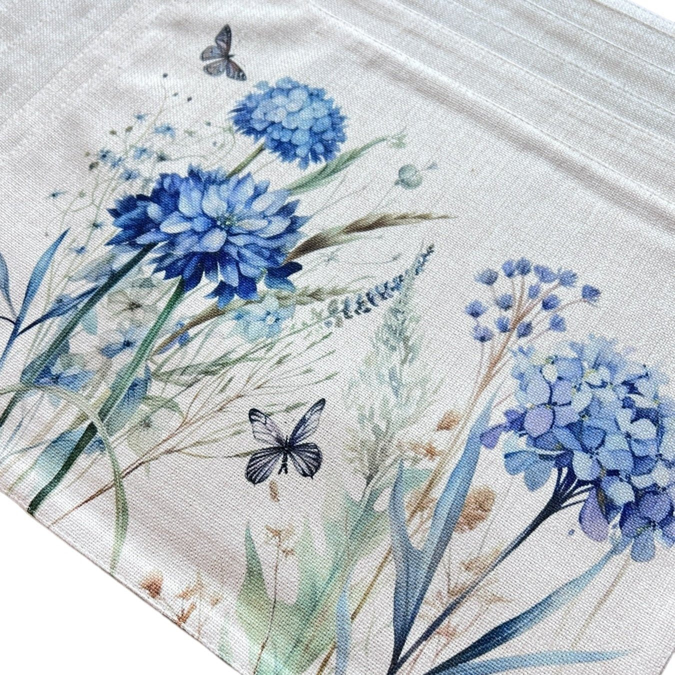 SET 6 Individuales Hortensias Tela Repelente y Antimanchas