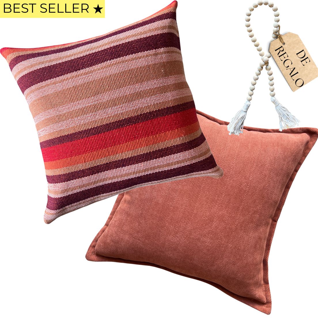 SET 2 FUNDAS TRAMA SAN PEDRO 50X50CMS + REGALO