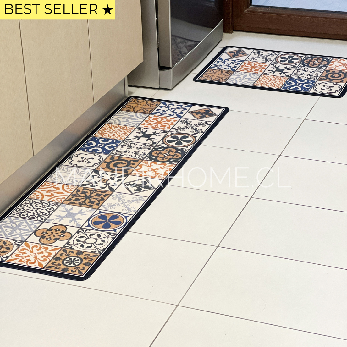 ¡NEW! Set Alfombras de Cocina Café Toscano Antideslizante y Absorbente