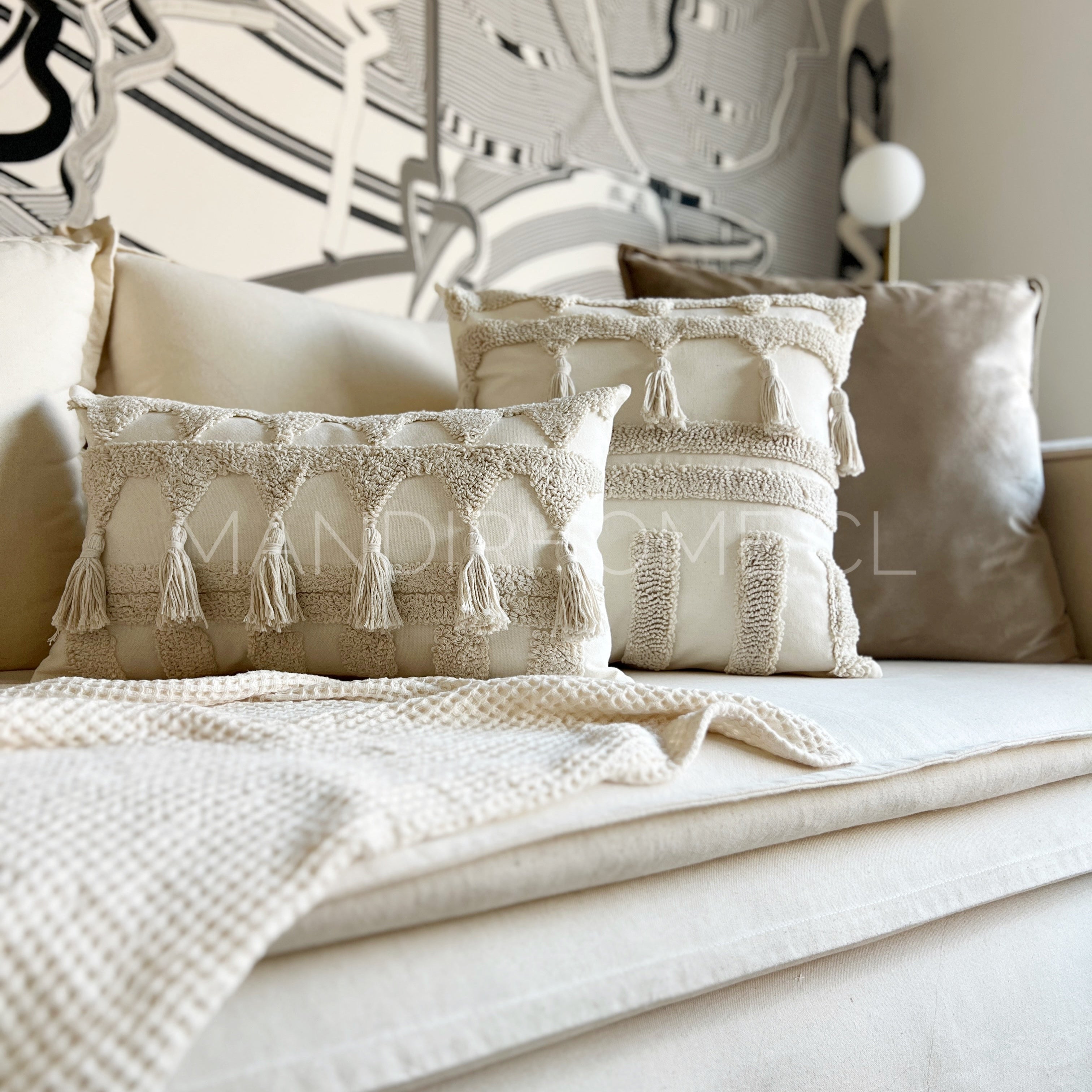 Funda de Cojín Tribu Crudo Cuadrado